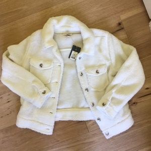 NWT fuzzy white western style jacket— NEVER WORN